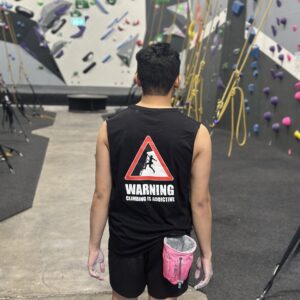 warning climbing is addictive tank