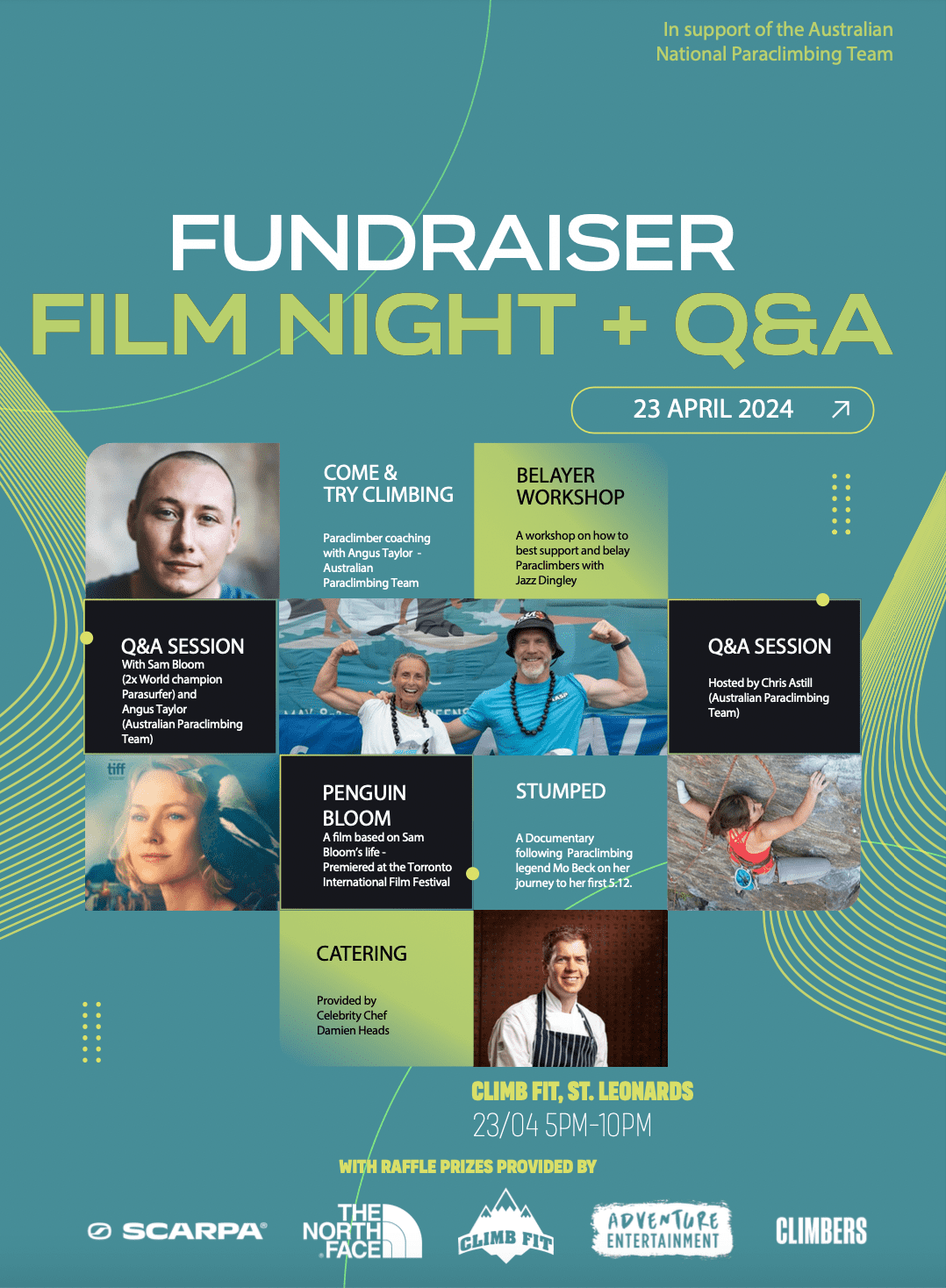 para climbing fundraiser poster