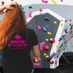 social tee black with pink climb fit kirrawee
