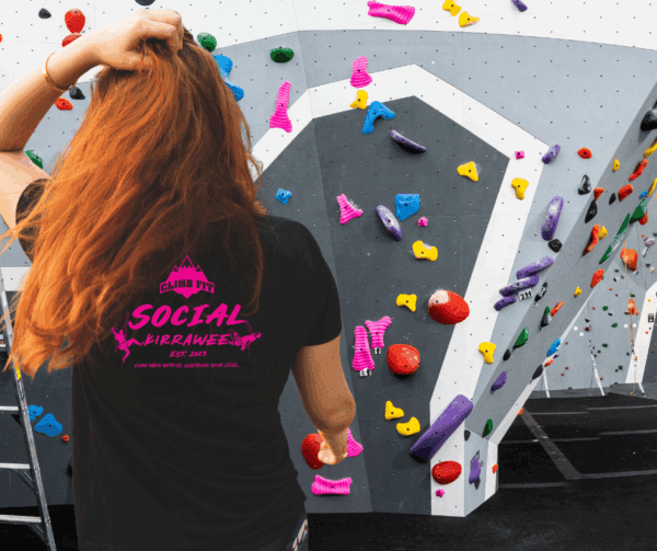 social tee black with pink climb fit kirrawee