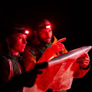 tikka red light petzl headlamp lifestyle shot