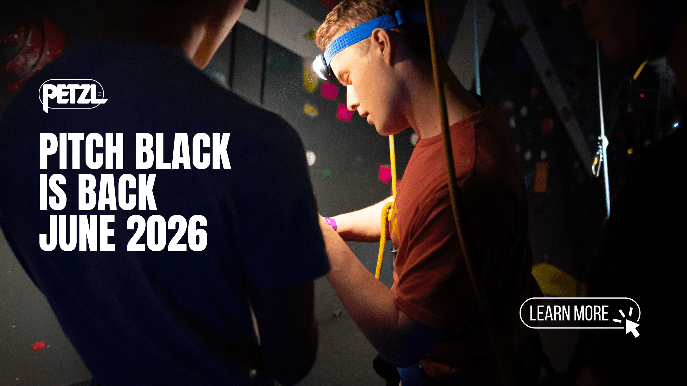 pitch black banner webpage