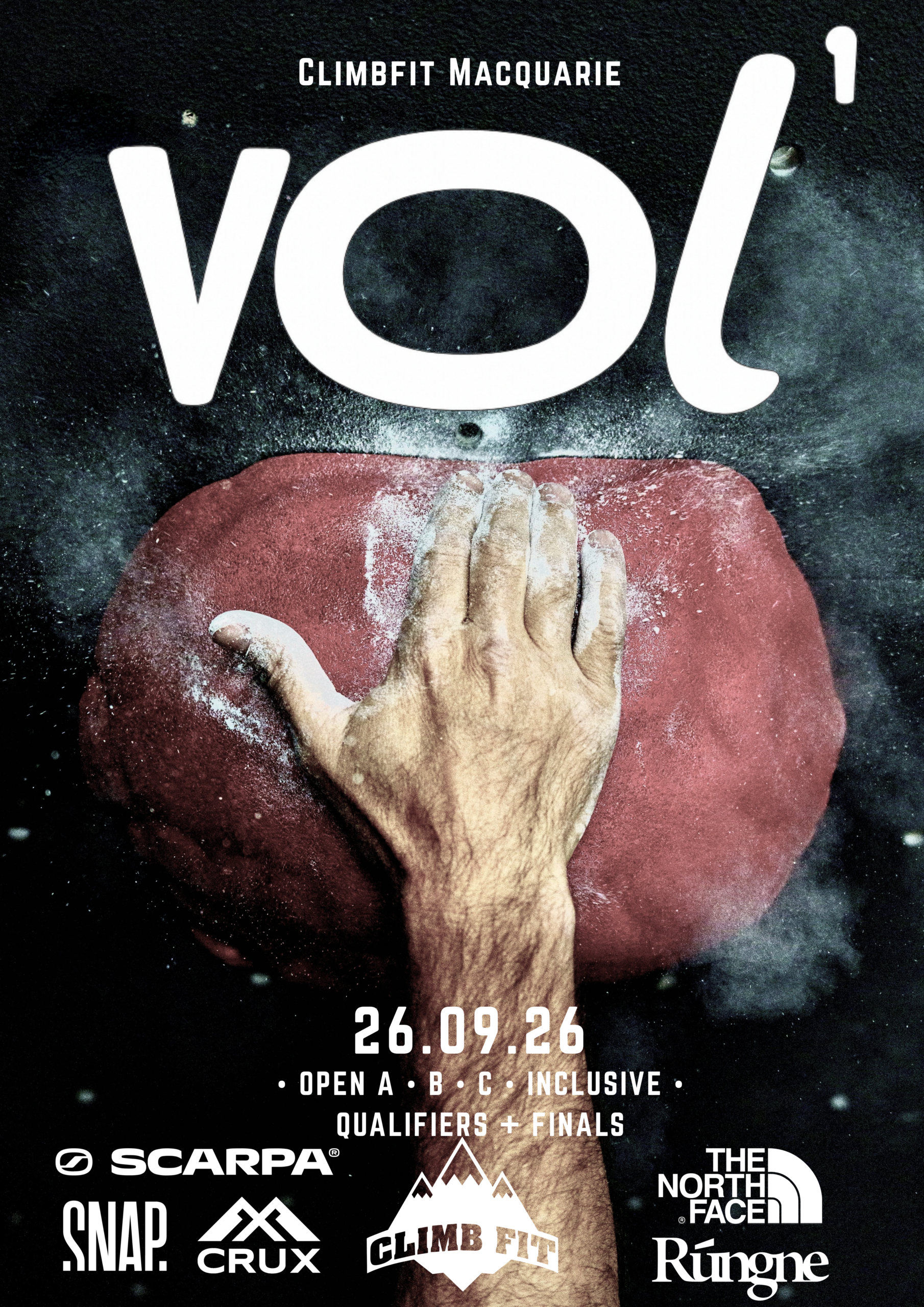 volume 1 boulder comp at macquarie final poster